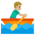 man rowing boat, medium-light skin tone